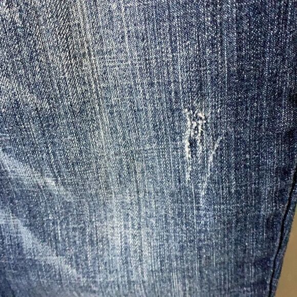 WALLFLOWER jeans size 7 two front buttons low rise crocheted embellished - Picture 7 of 14